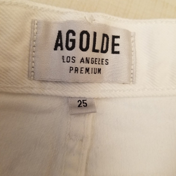{25} Agolde 90s Mid Rise White Loose Fit Distressed Jeans - Picture 10 of 12